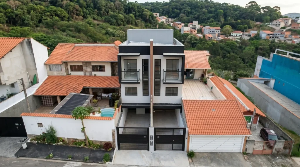 Ultra realistic drone architectural photography of